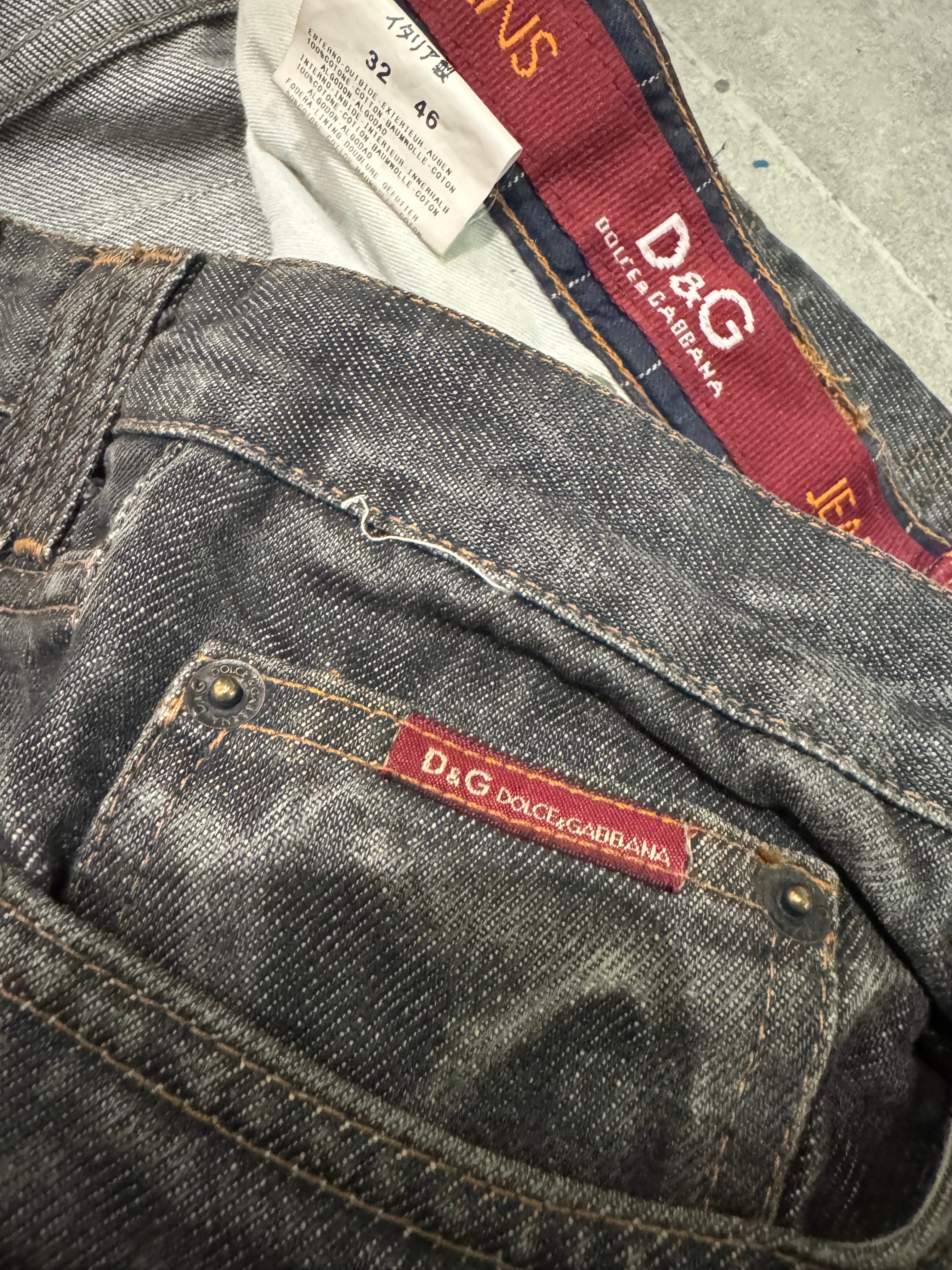 AW2003 Dolce & Gabbana Raw Grey Denim Jeans (M)