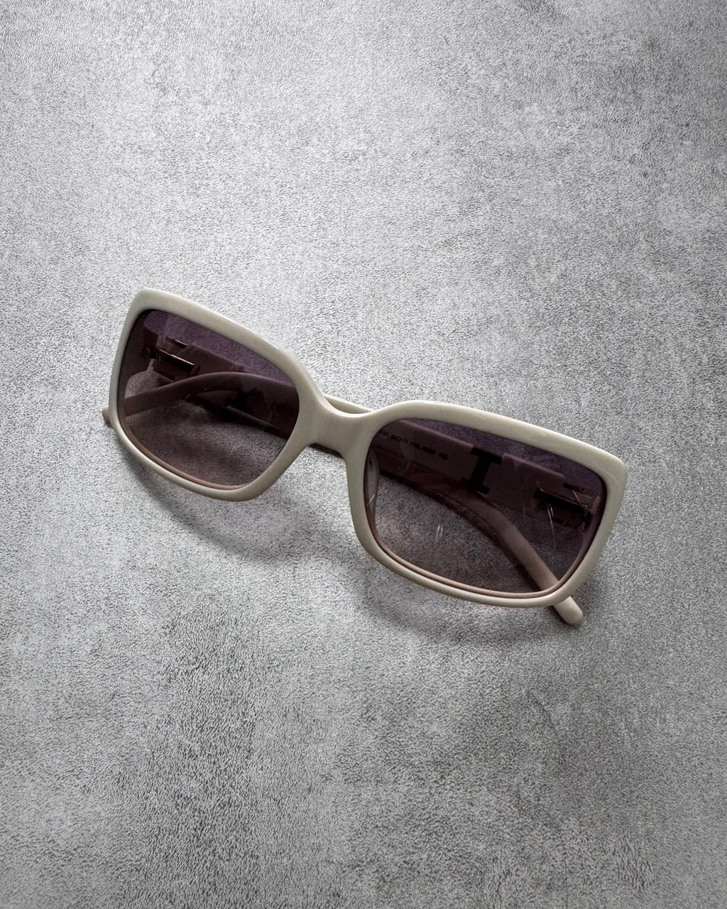 2000s Givenchy White Rectangle Sunglasses