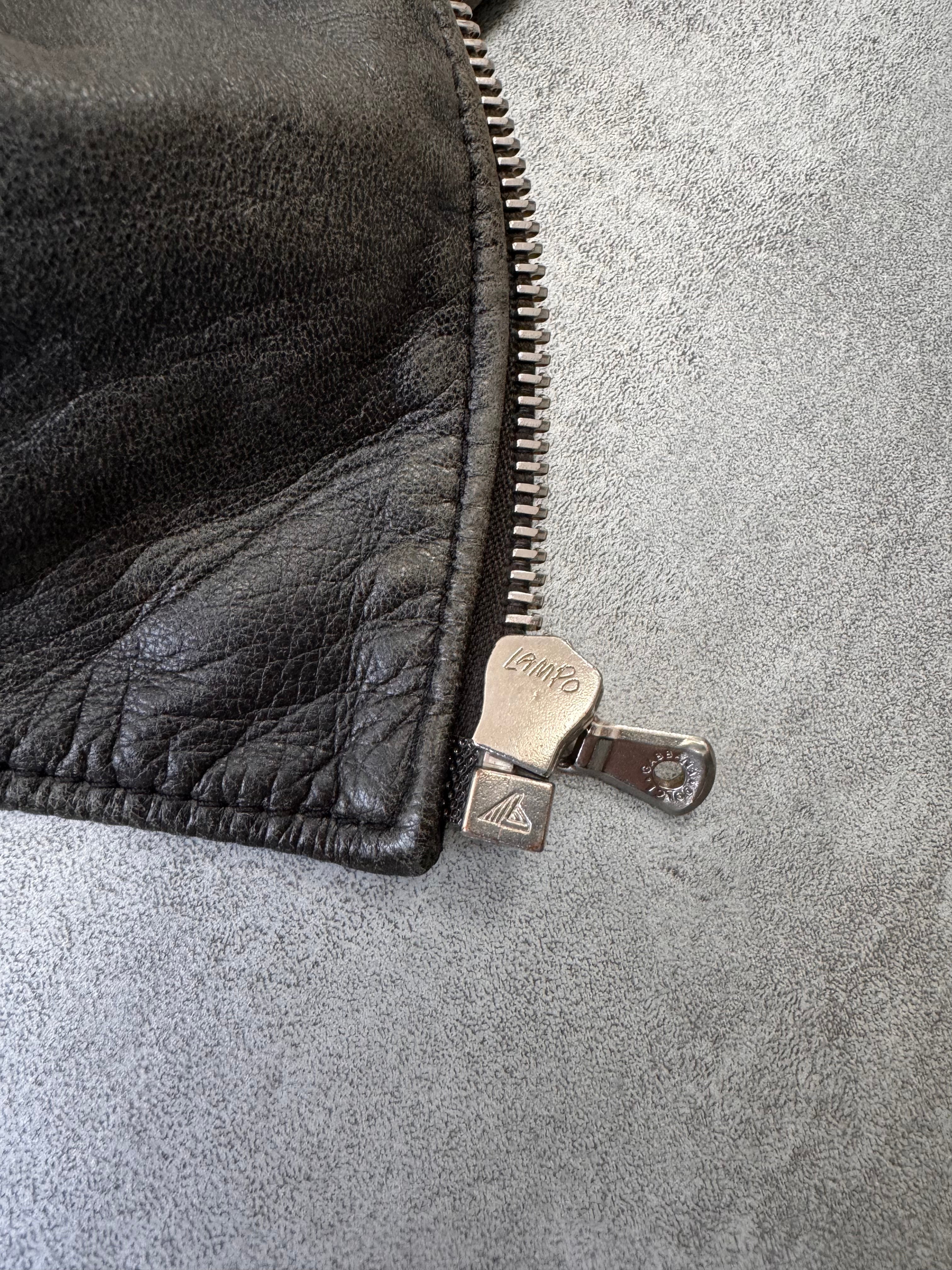 2000s Dolce & Gabbana Multi-Zip Green Brown Faded Leather Jacket