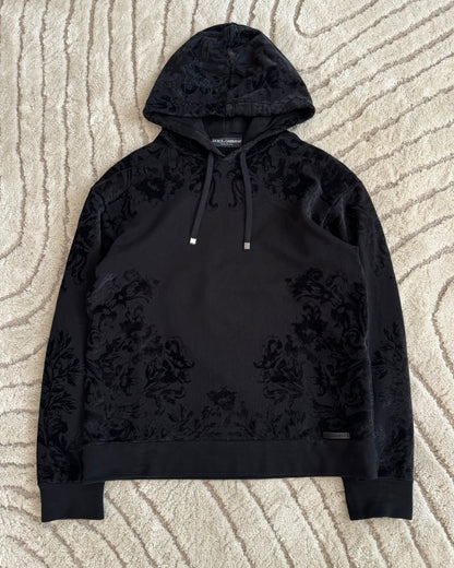 2010s Dolce & Gabbana Floral Velvet Hoodie (L)