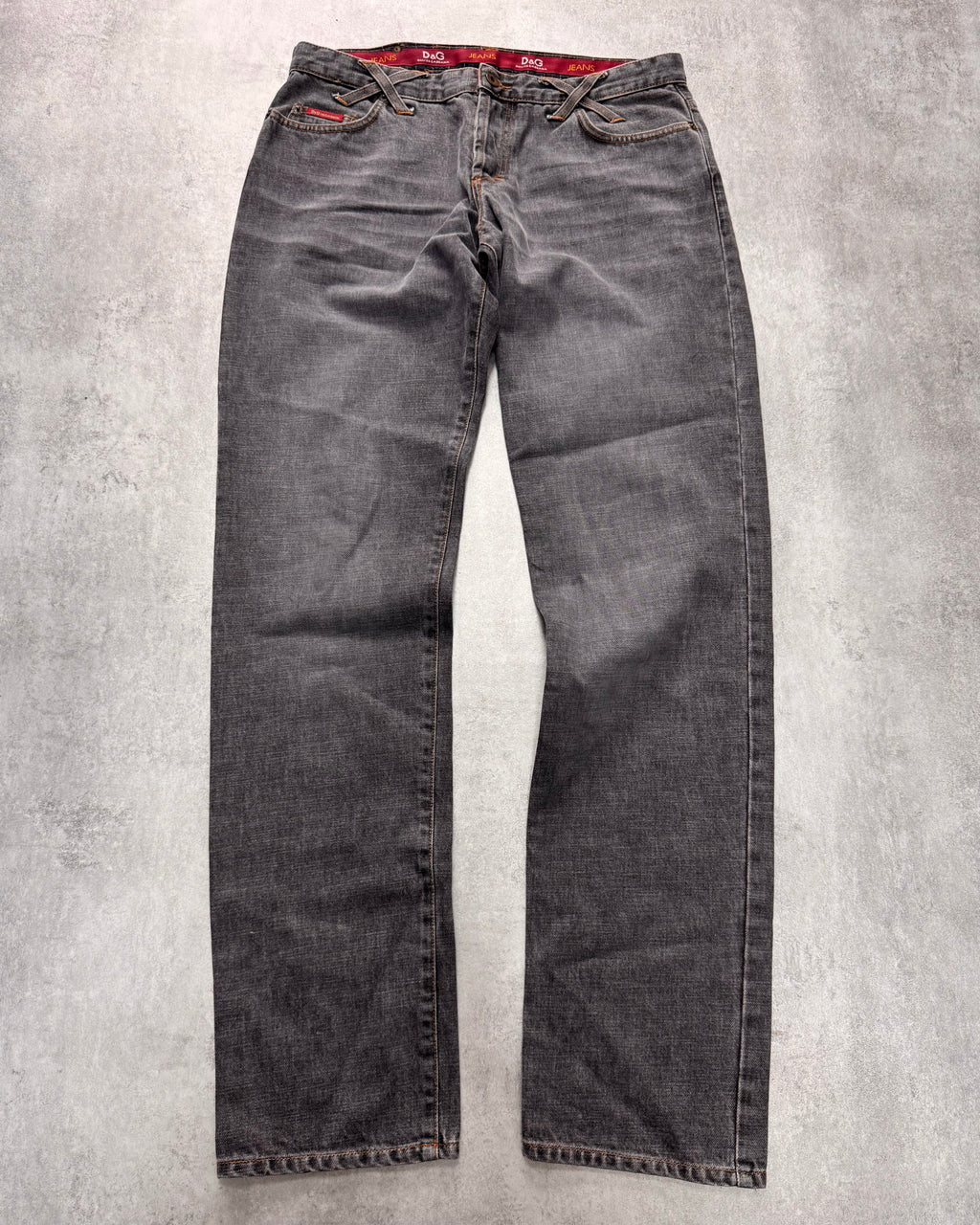 AW2003 Dolce & Gabbana Raw Grey Denim Jeans