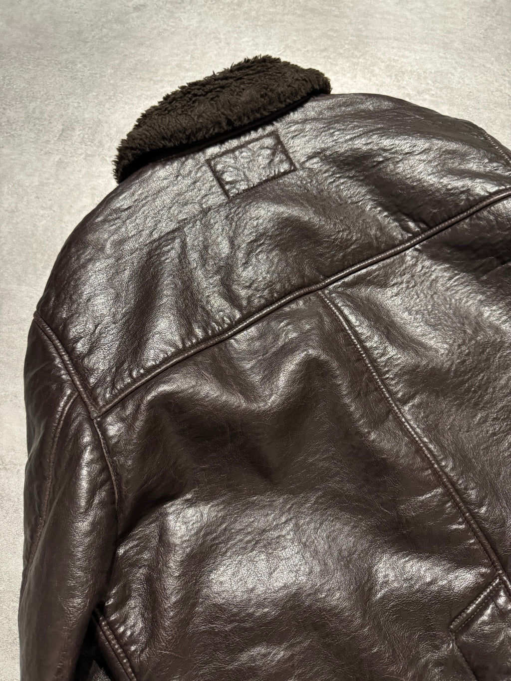 2000s Armani Shearling Effect Brown Jacket