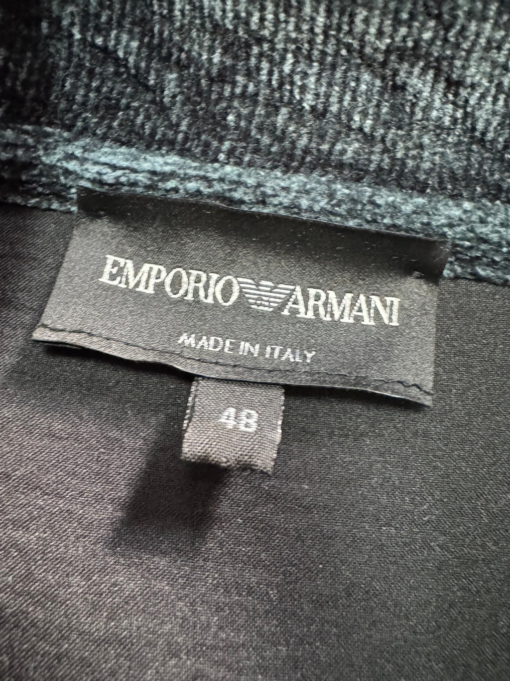 Emporio Armani Viscose Navy Greay Asymmetrical Jacket