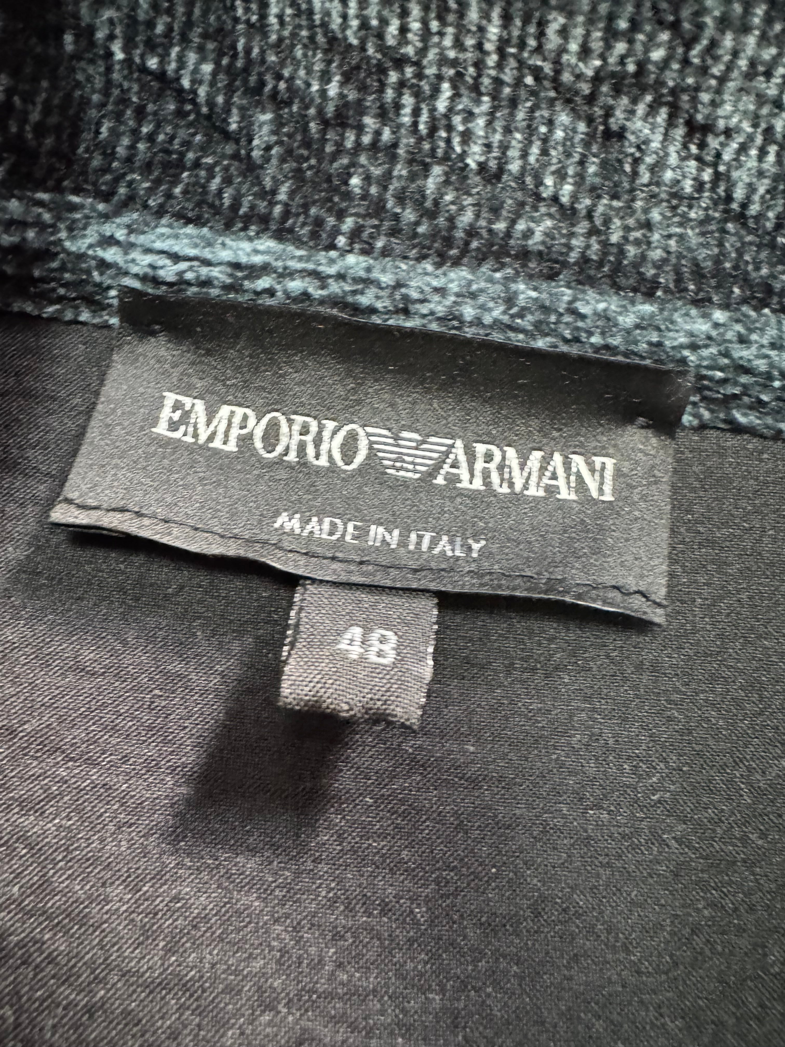 Emporio Armani Viscose Navy Greay Asymmetrical Jacket