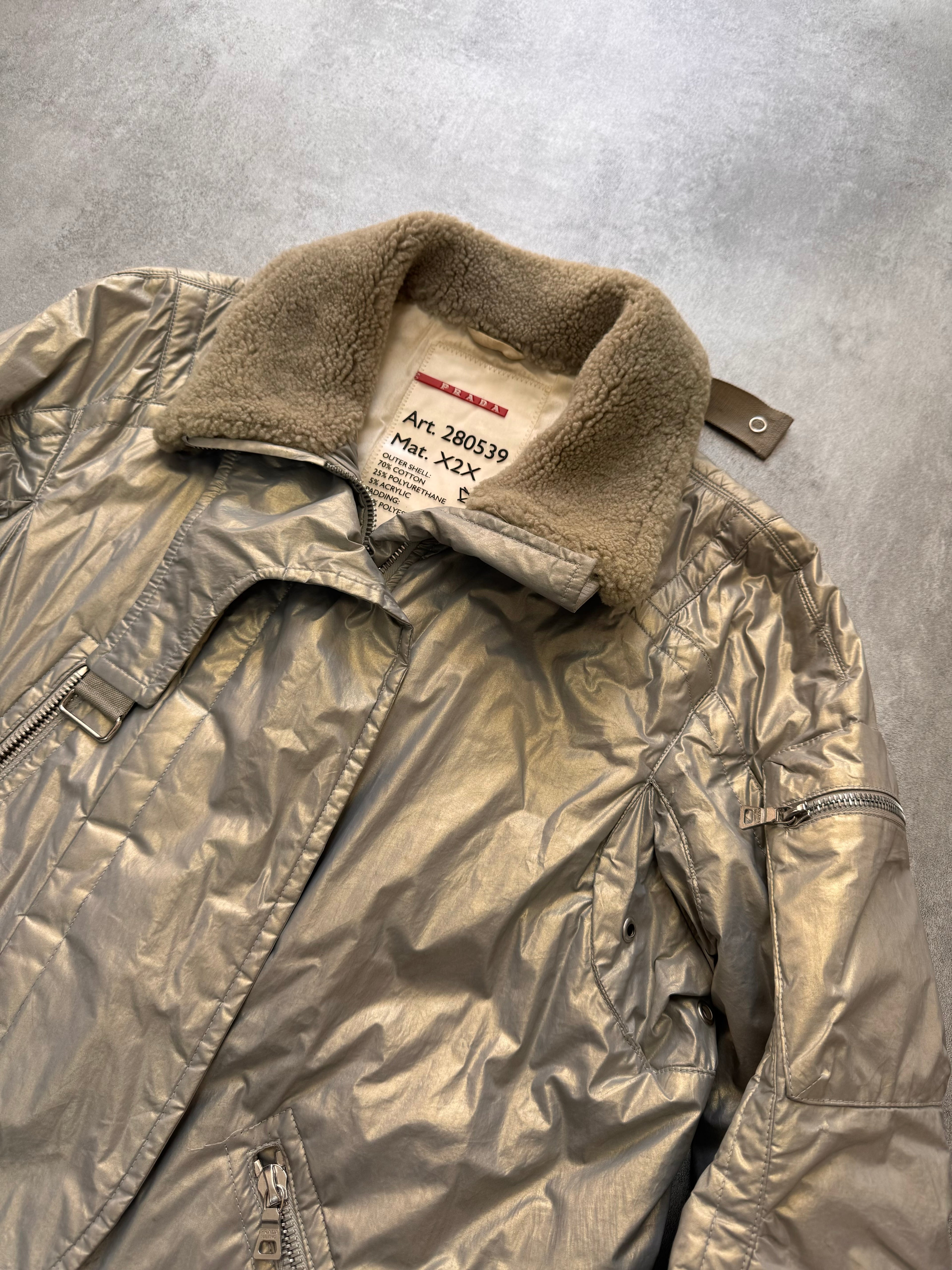 2000s Prada Ultimate Utility Ski Silver Jacket
