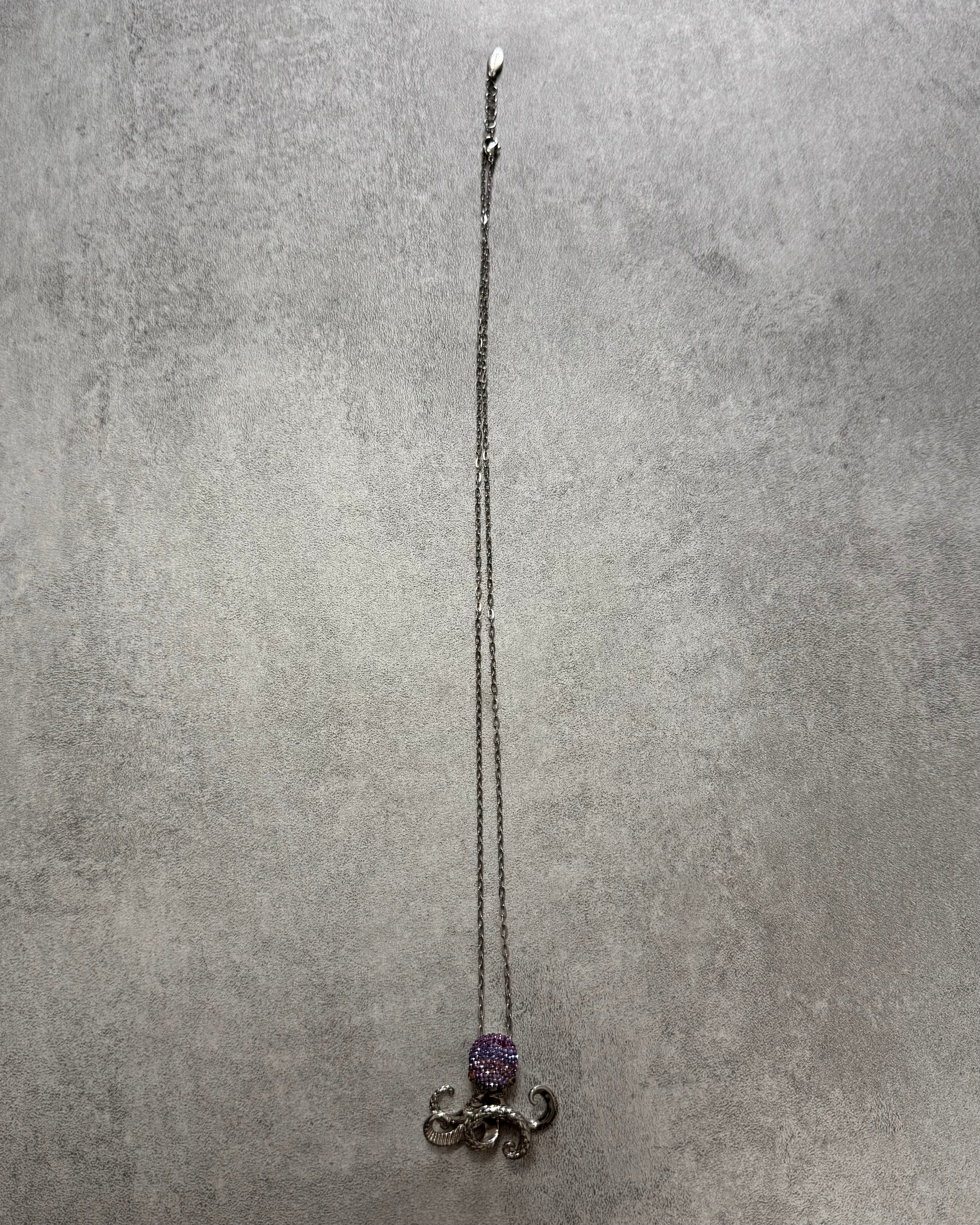 Cavalli Purple Octopus Stainless Steel Necklace