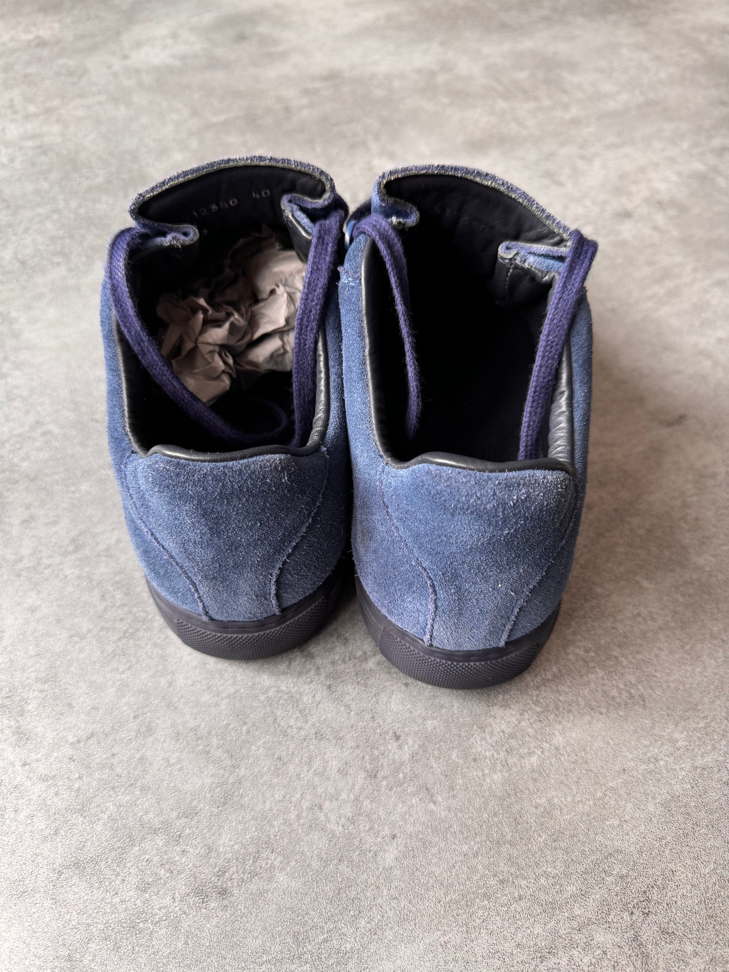 Balenciaga Arena Low Blue Suede Leather Sneakers (41eu/us8)