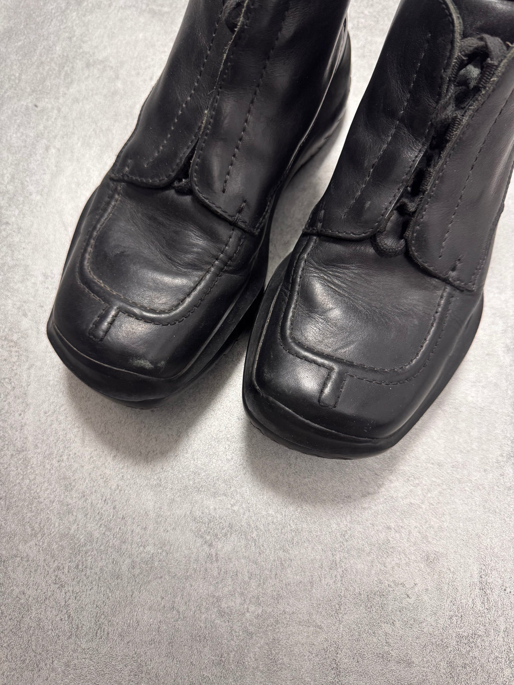 FW2000 Prada Vibram Hybrid Outdoor Black Leather Shoes