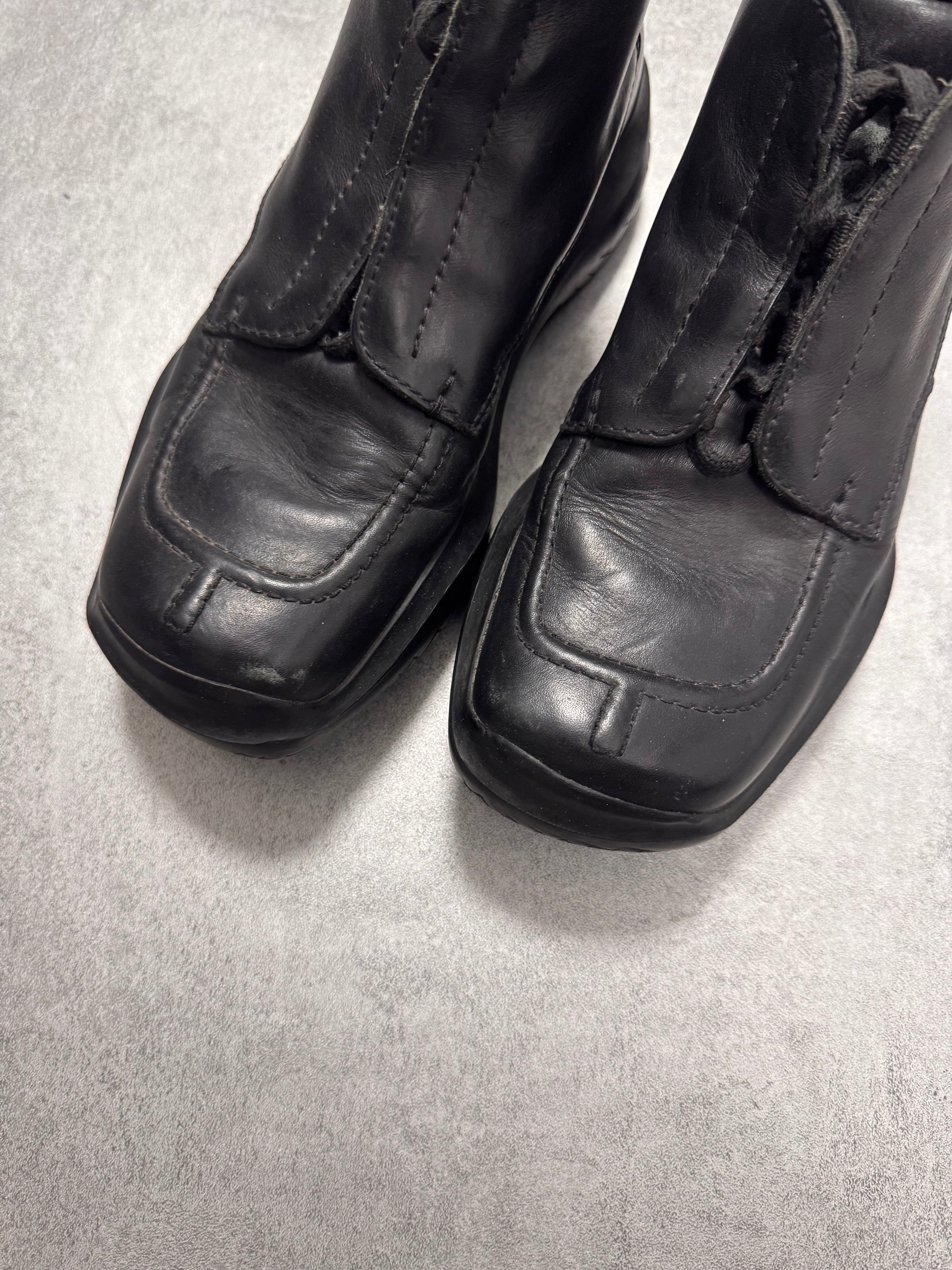 FW2000 Prada Vibram Hybrid Outdoor Black Leather Shoes