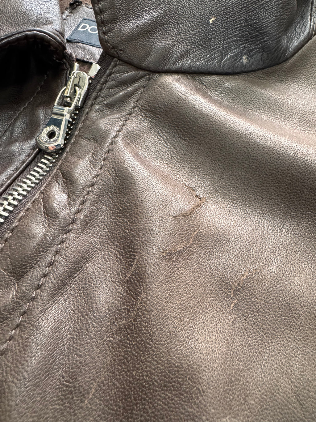 2000s Dolce & Gabbana Simple Brown Leather Jacket