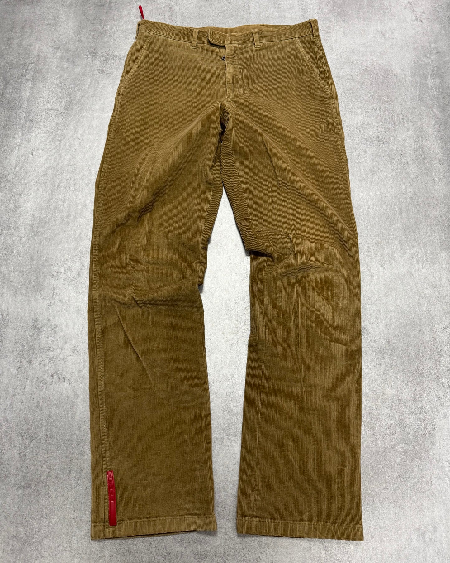 2000s Prada Luna Rossa Beige Corduroy Pants (M)