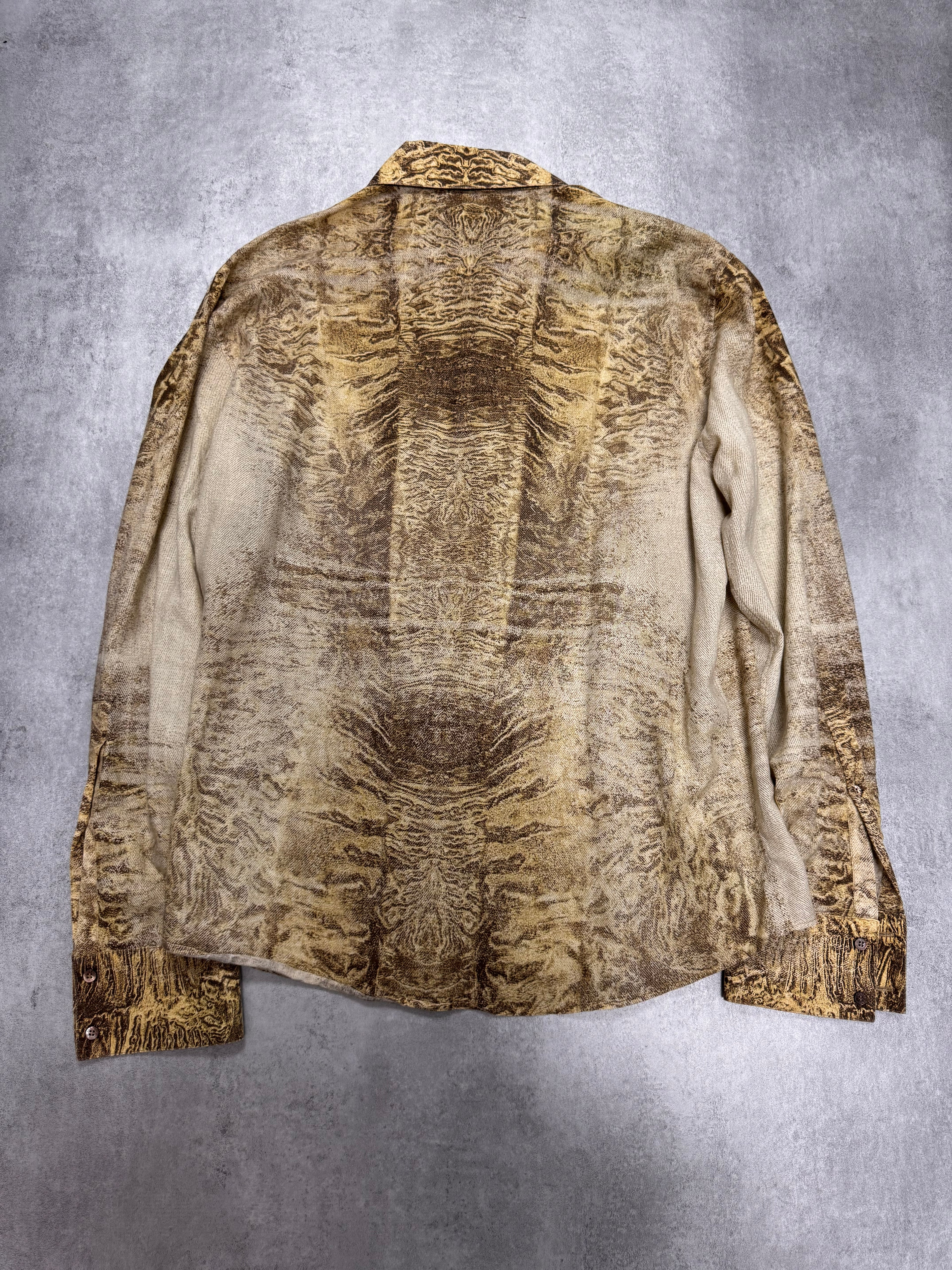 2000s Roberto Cavalli Eroded Earthquake Shirt