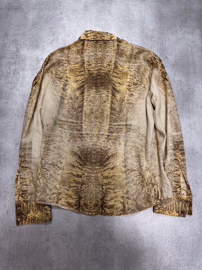 2000s Roberto Cavalli Eroded Earthquake Shirt (L)