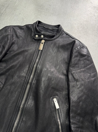 AW2014 Emporio Armani Black Perfect Leather Jacket (S)