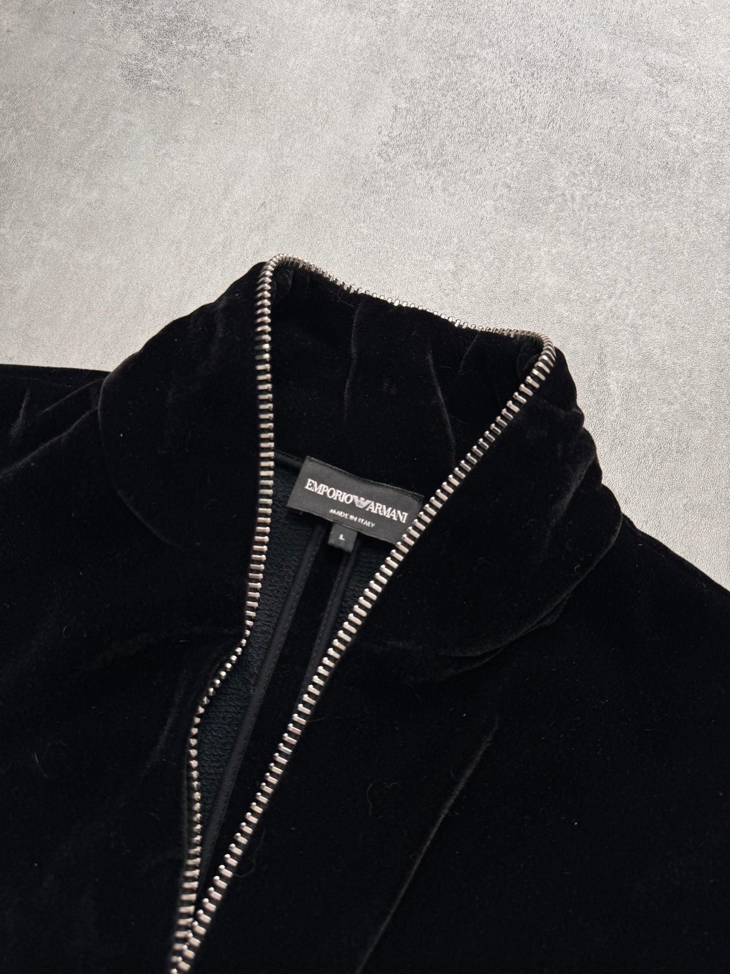 Emporio Armani Class Black Velvet Zip Jacket (M/L)