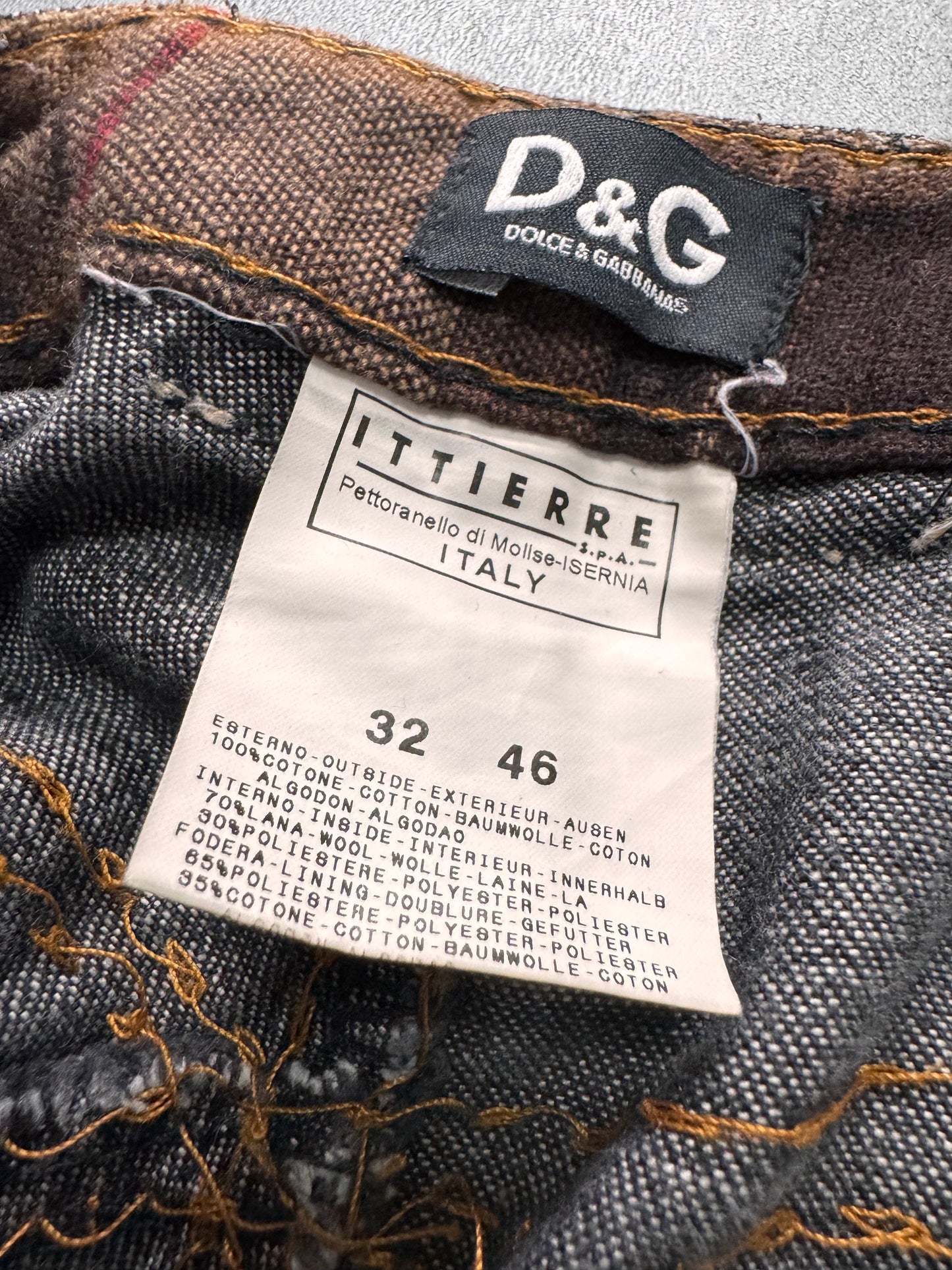 2000s Dolce & Gabbana Grey Raw Denim Jeans (S/M)