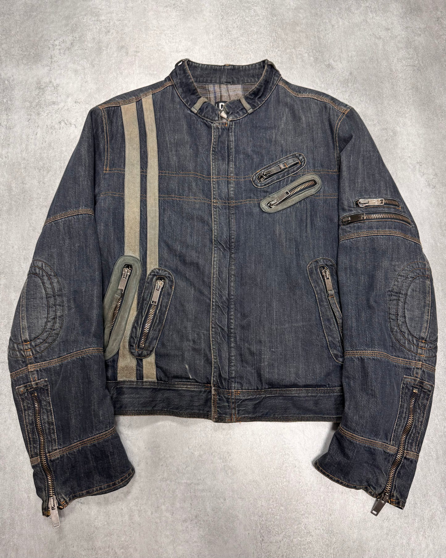 AW2004 Dolce & Gabbana Astro Biker Cafe Denim Jacket (L/XL)