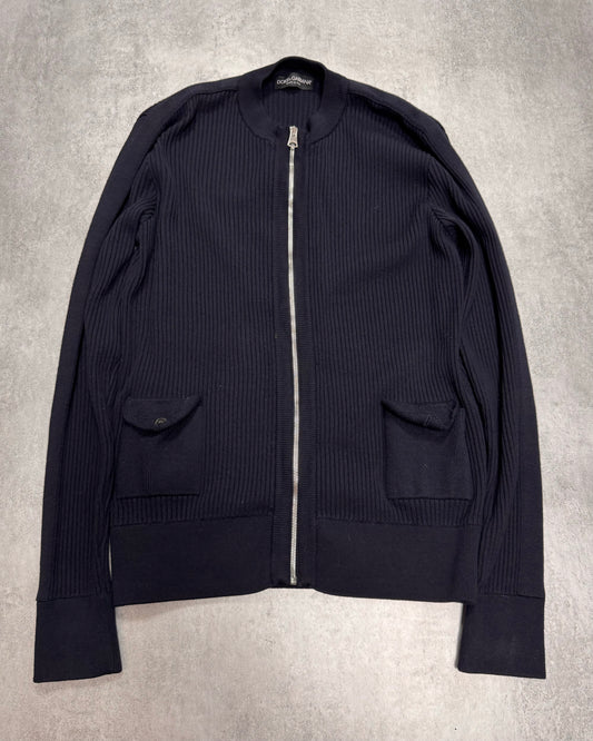 2000s Dolce & Gabbana Minimalist Navy Zip-Up (L)