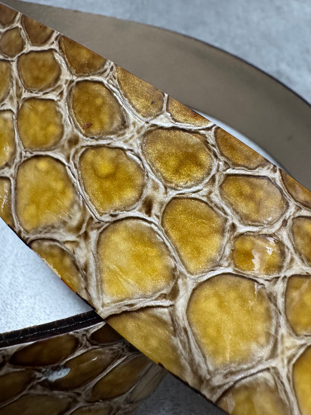 Cavalli Yellow Python Effect Leather Belt