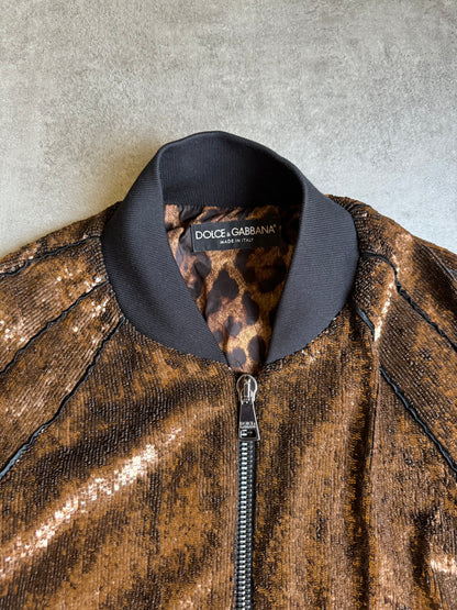 2000s Dolce & Gabbana Sequin Brown Jacket (S) - 9