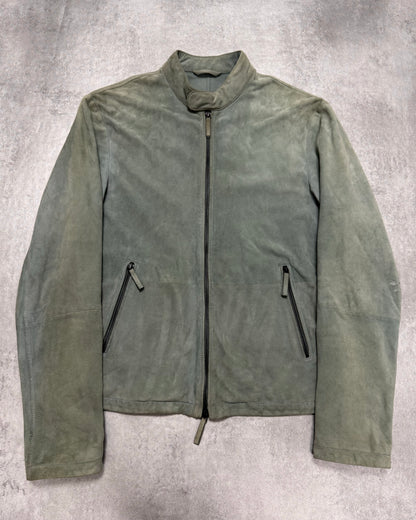 SS2019 Emporio Armani Alga Green Suede Leather Jacket (S)