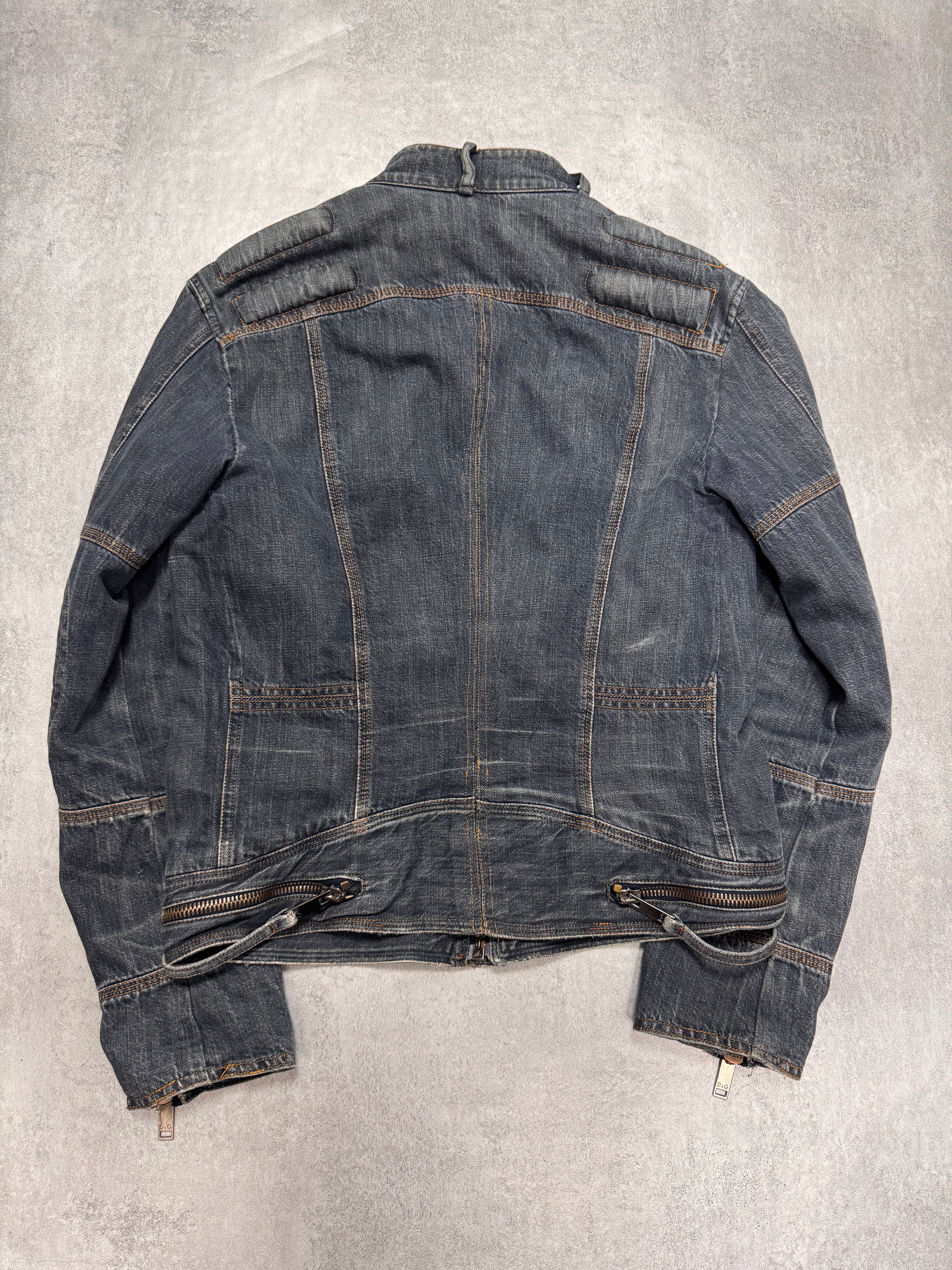 AW2004 Dolce & Gabbana Astro Biker Cafe Denim Jacket