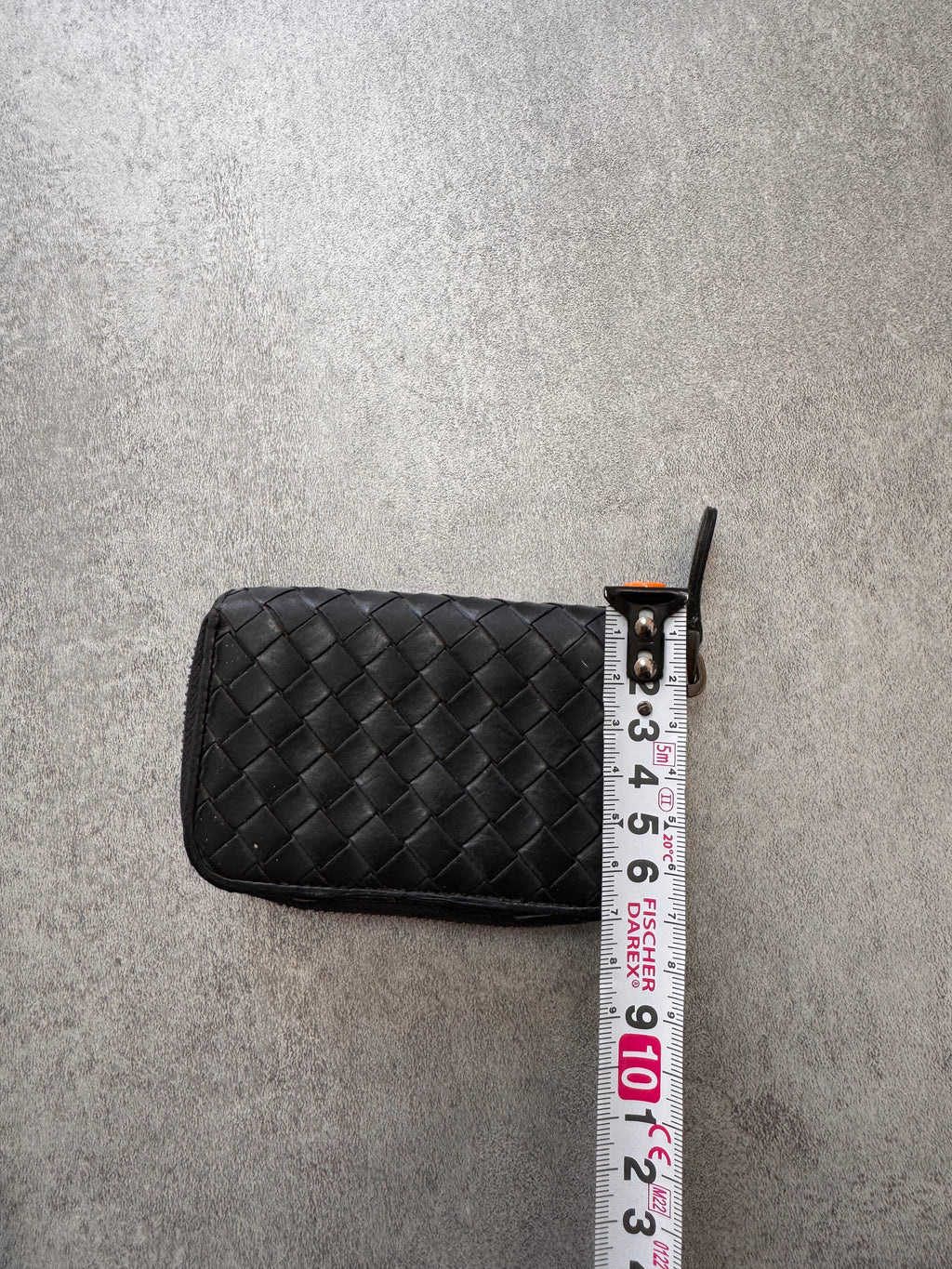 1990s Bottega Venetta Intrecciato Black Woven Leather Wallet