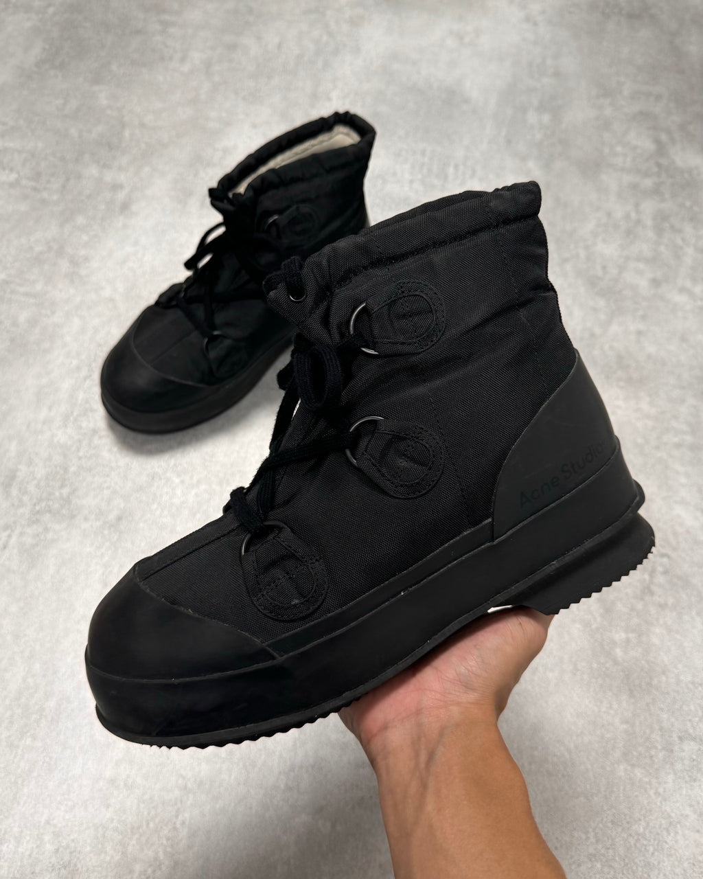 Acne Studios Chunky Lace Up Black Boots