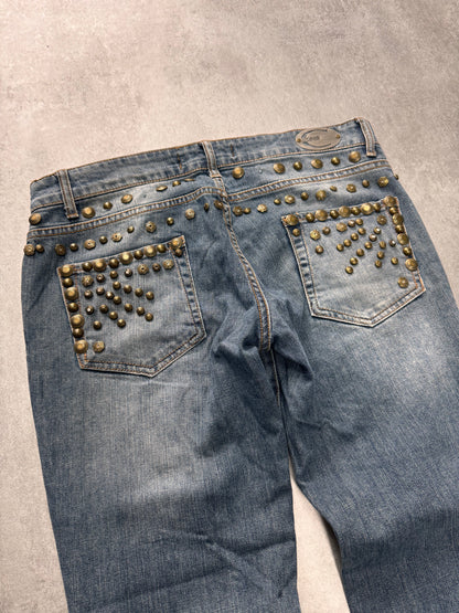 SS2008 Cavalli Studded Sun Faded Denim Jeans (M)