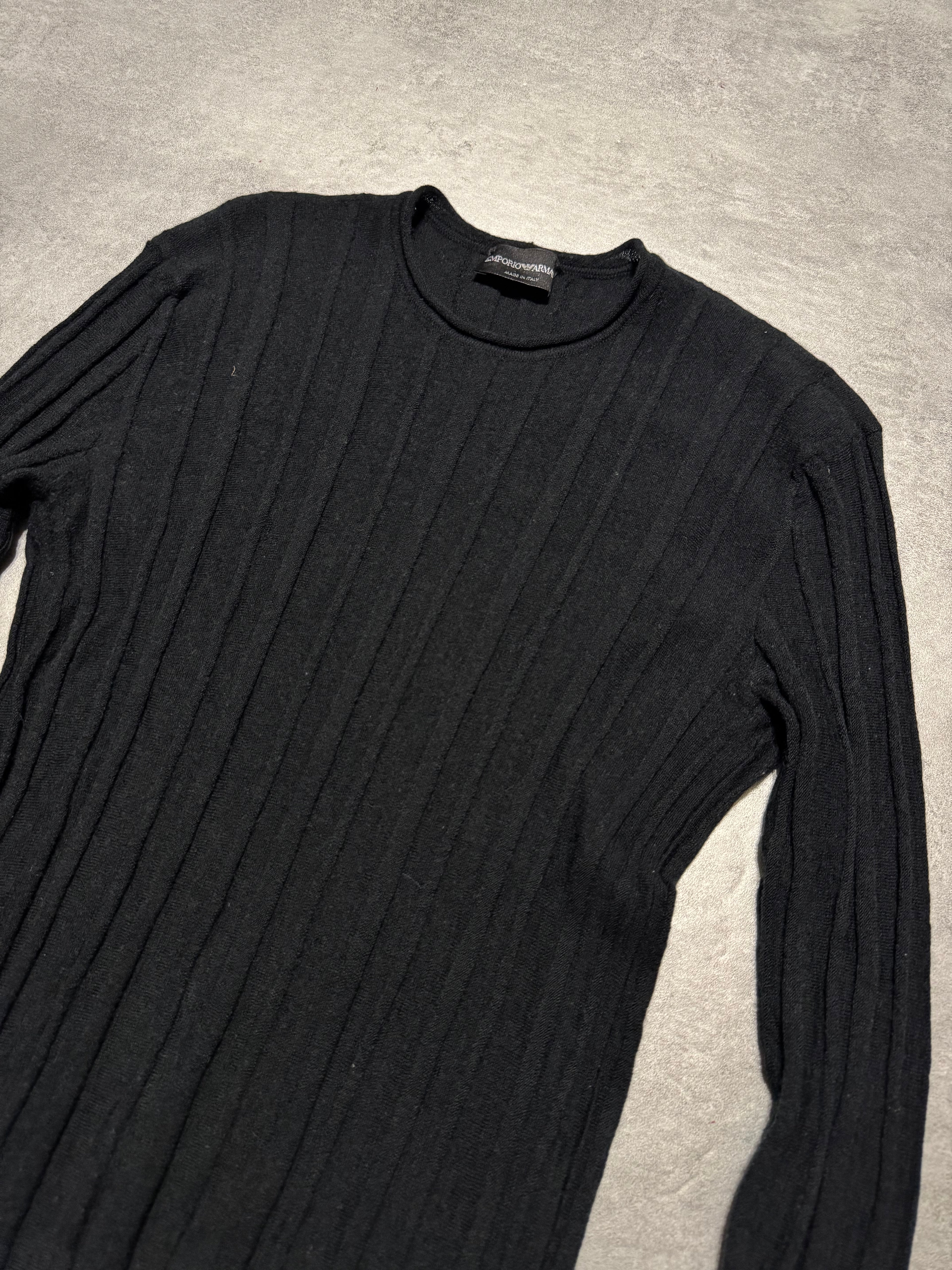 2000s Emporio Armani Black Wool Sweater