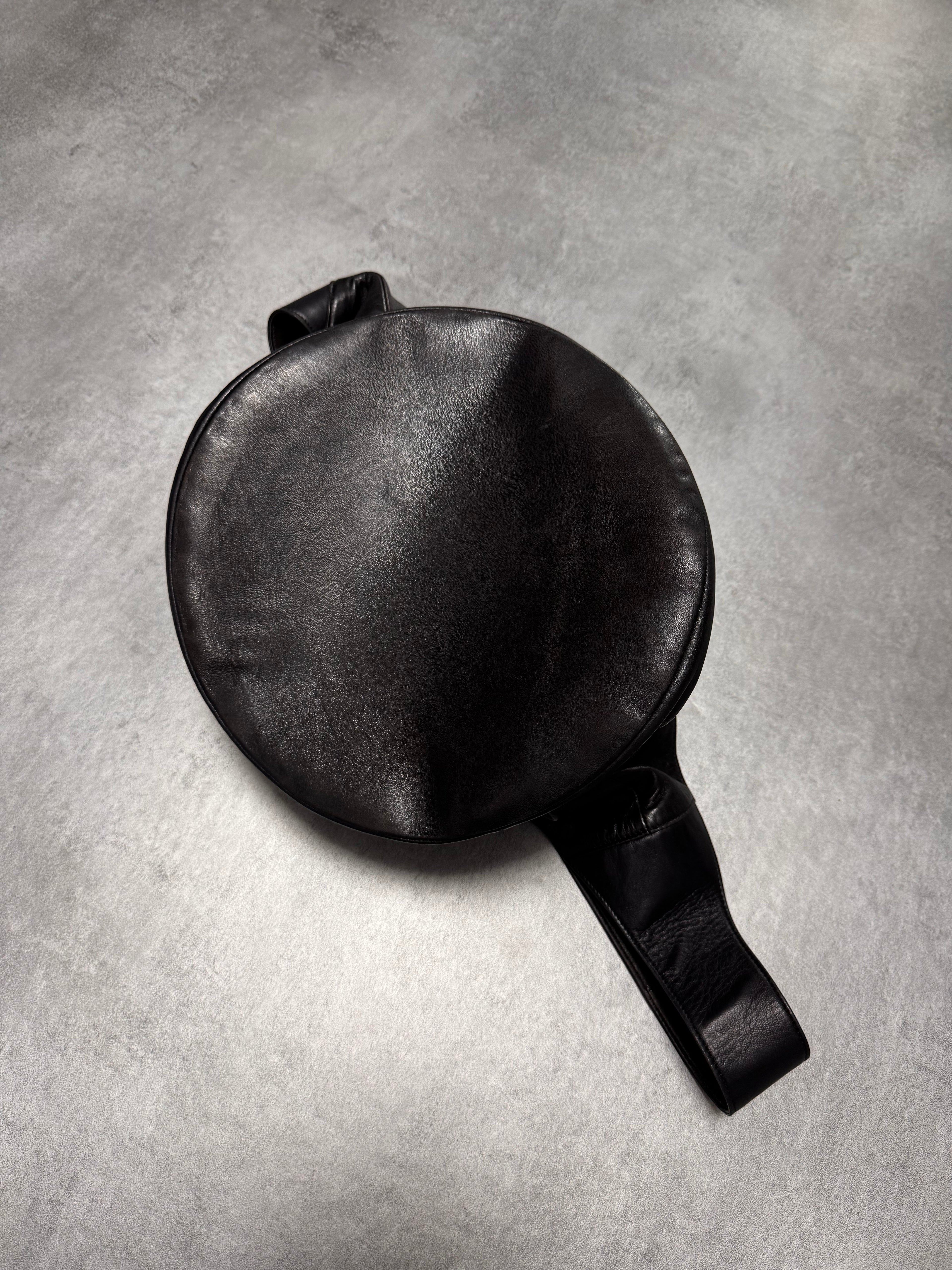 1996 Gucci Tom Ford Pure Black Leather Bamboo Shoulder Bag