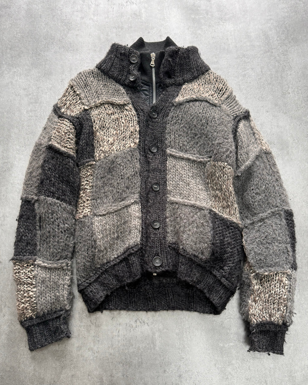 FW2008 Dolce & Gabbana Patched Wool Cardigan Jacket