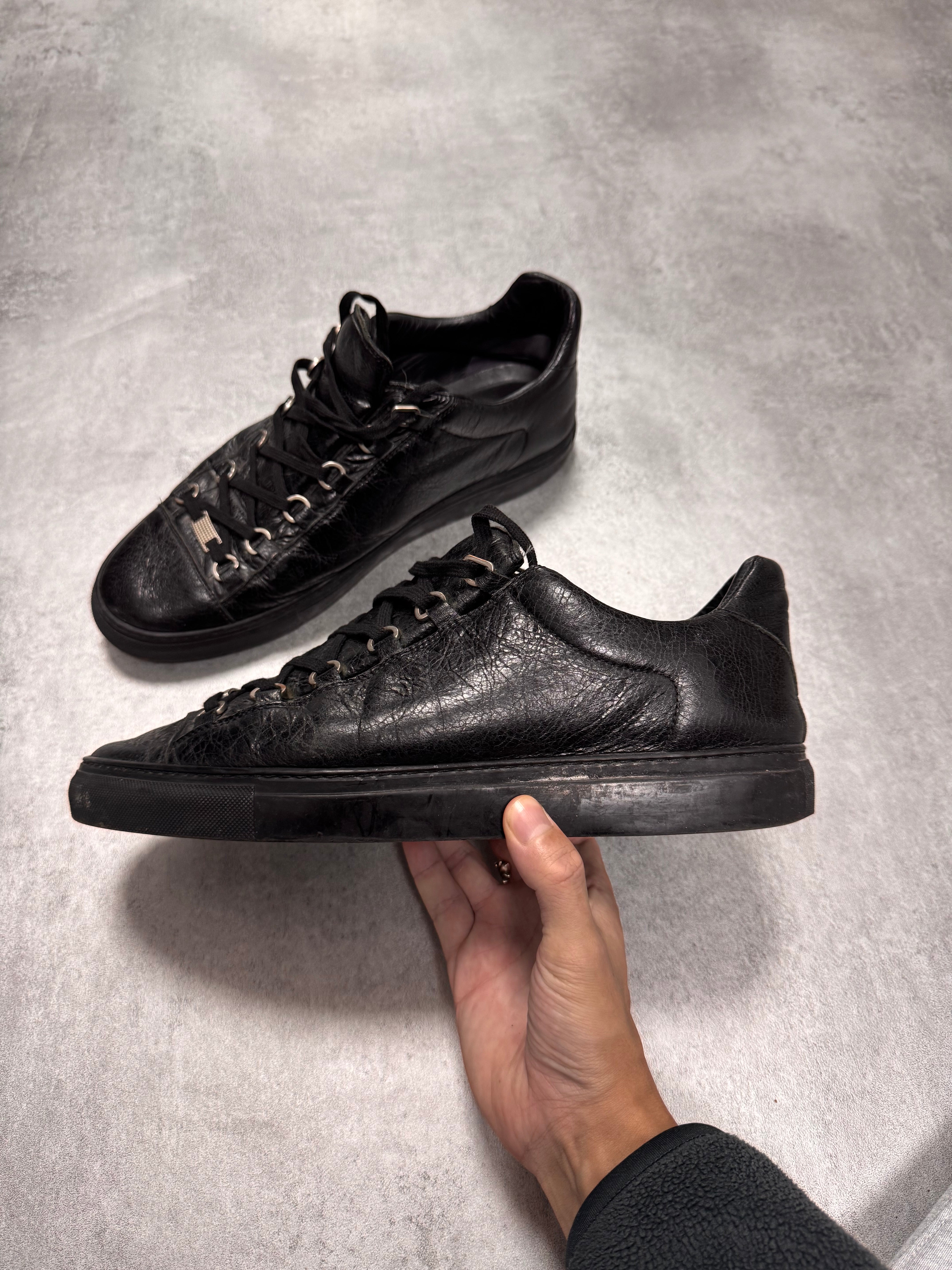 Balenciaga Arena Low Black Cracked Leather Sneakers – Dolce Vita Hub