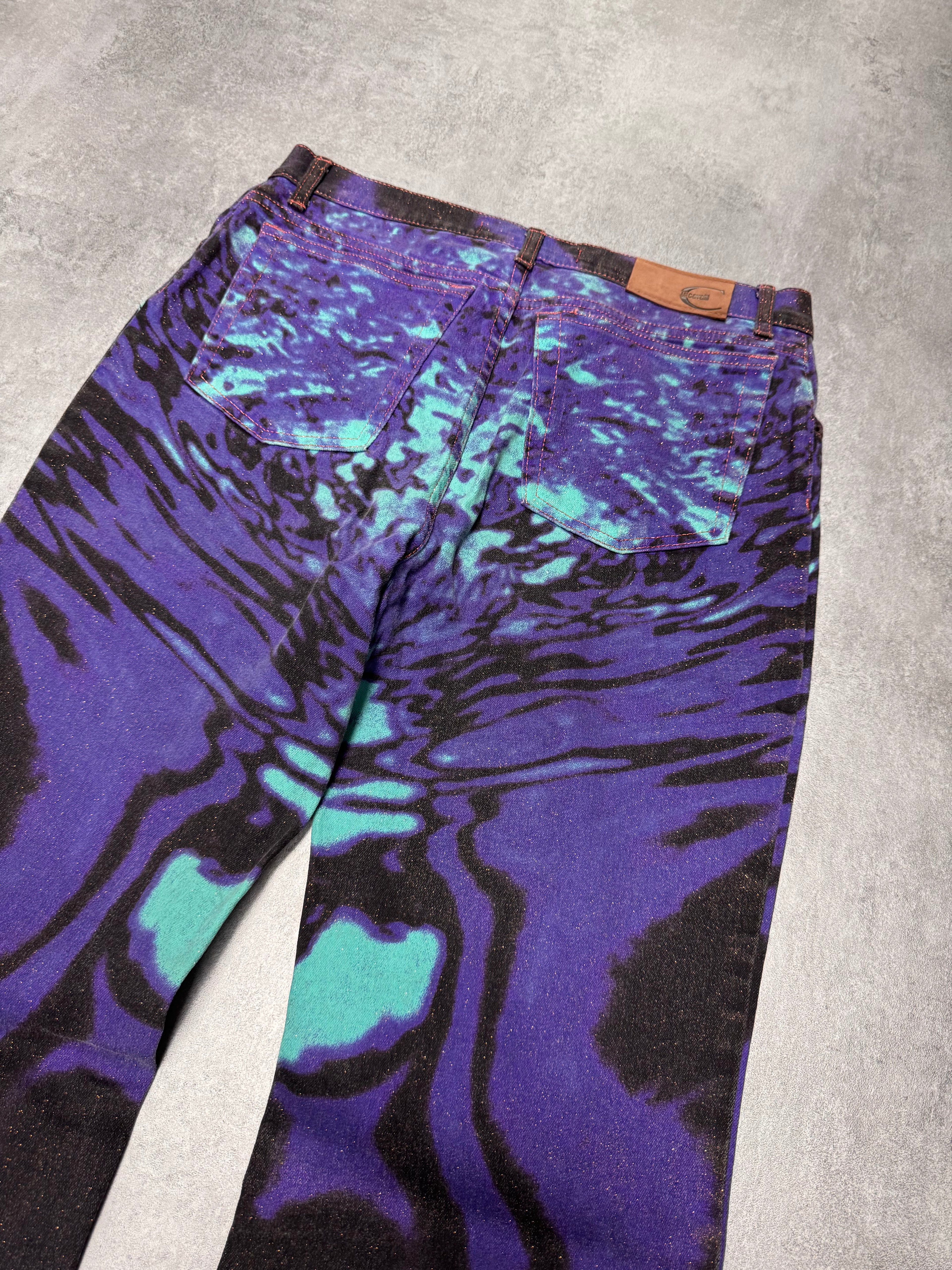 SS2002 Just Cavalli Hallucination Zebra Purple Pants