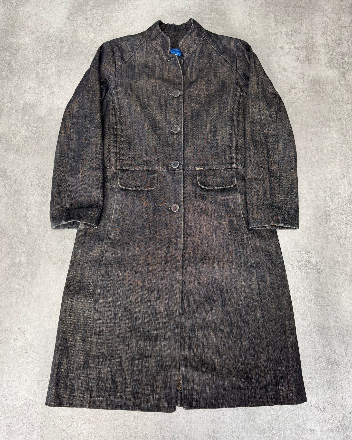 1990s Kenzo Traditional Master Denim Trench Coat (XS)