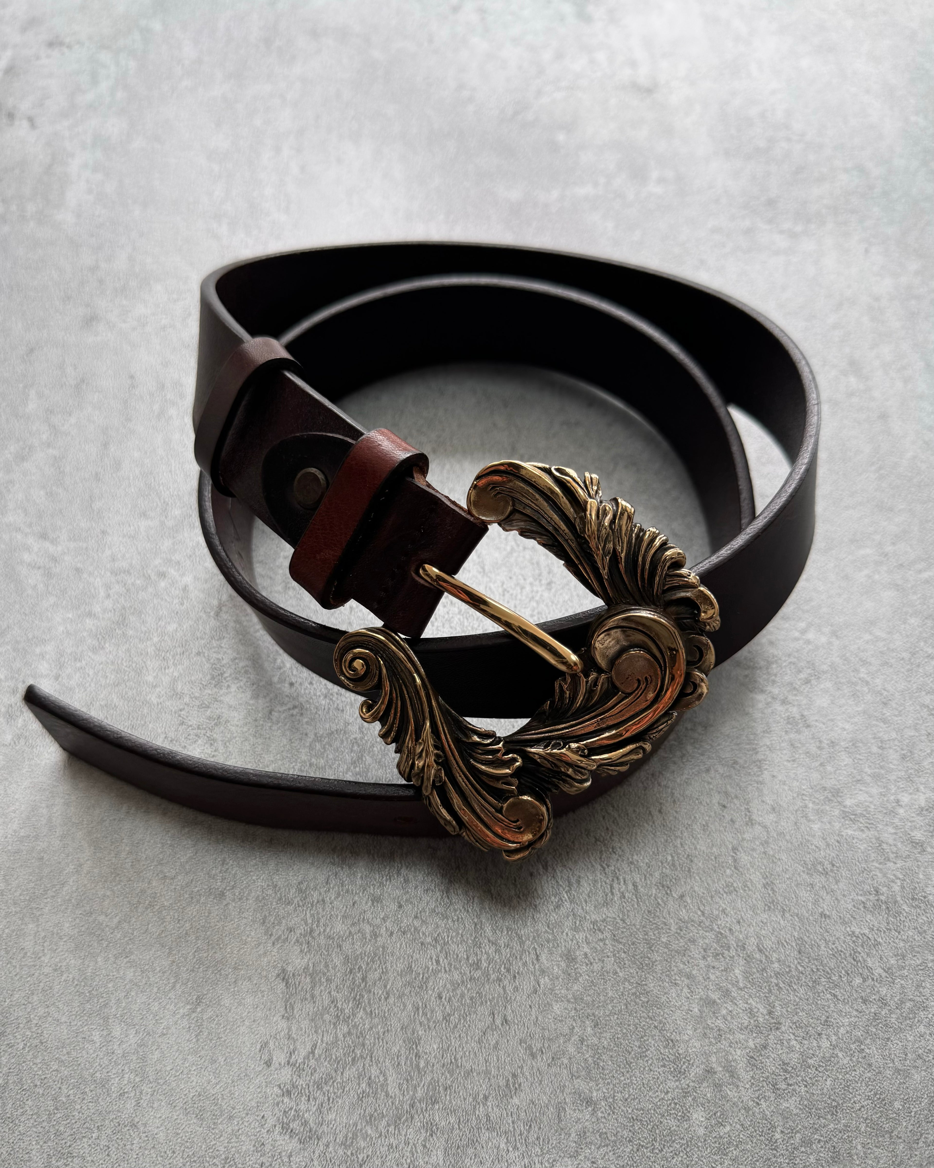 Cavalli Class Molding Buckle Leather Belt