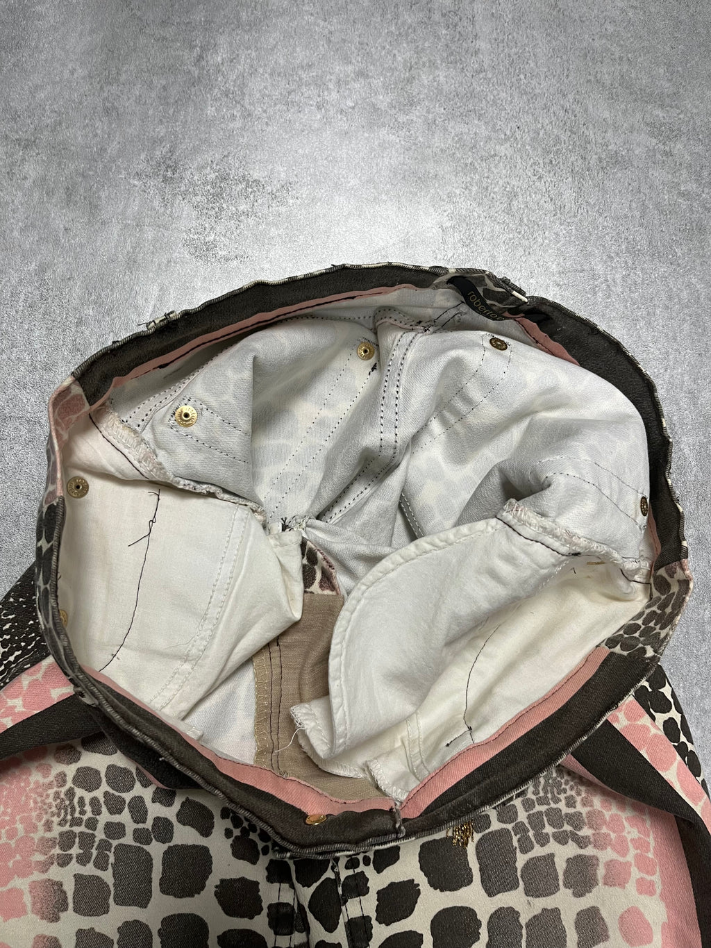 Roberto Cavalli Exotic Black & Pink Print Pants