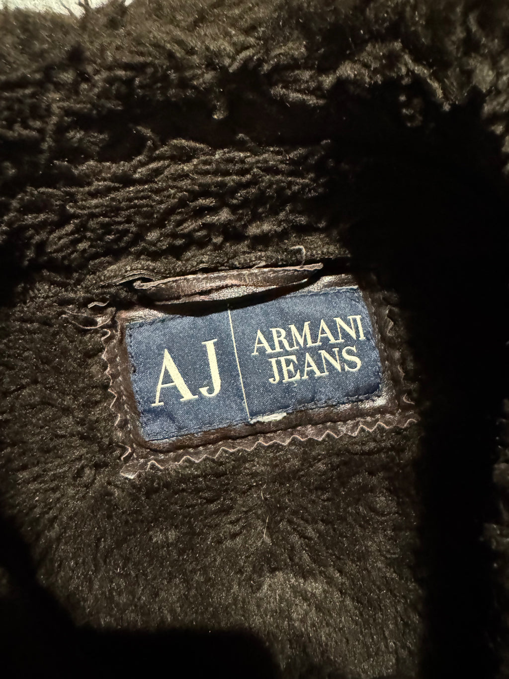 2000s Armani Shearling Effect Brown Jacket
