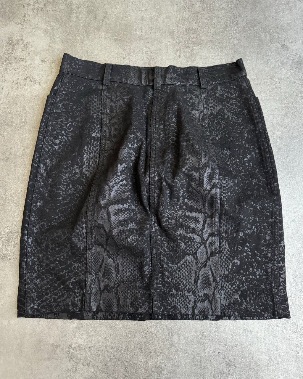 AW1999 Roberto Cavalli Black Python Effect Legend Skirt (S) - 2