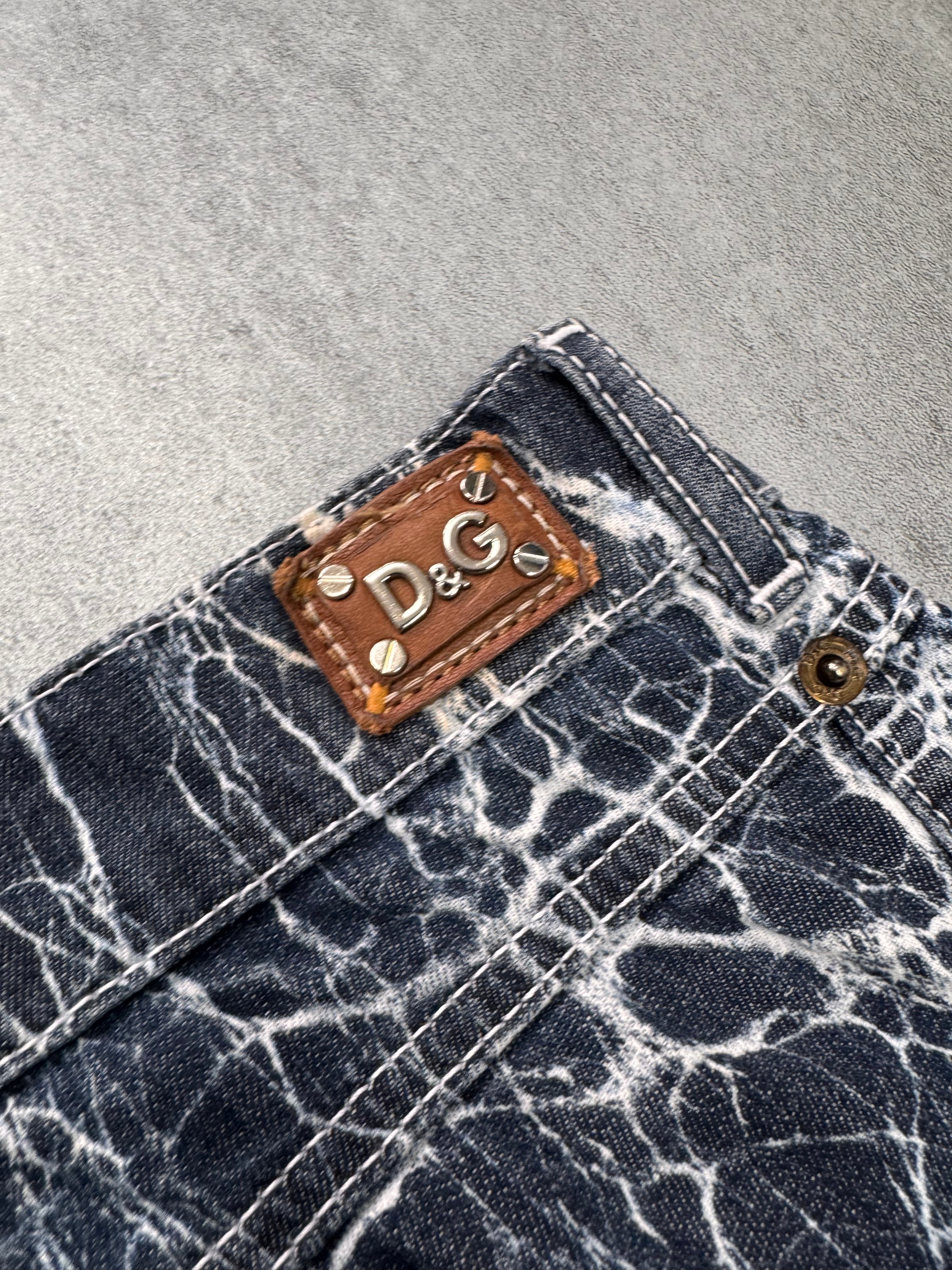 2000s Dolce & Gabbana Spiderweb Denim Jeans