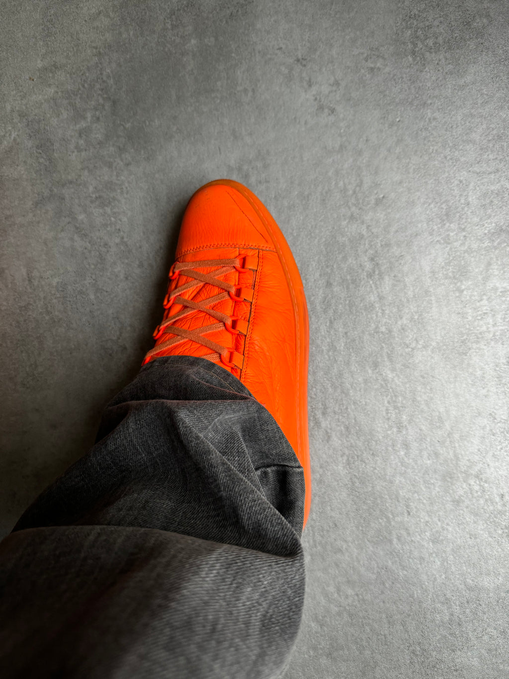Balenciaga Arena High Neon Orange Leather (45,5) - 2
