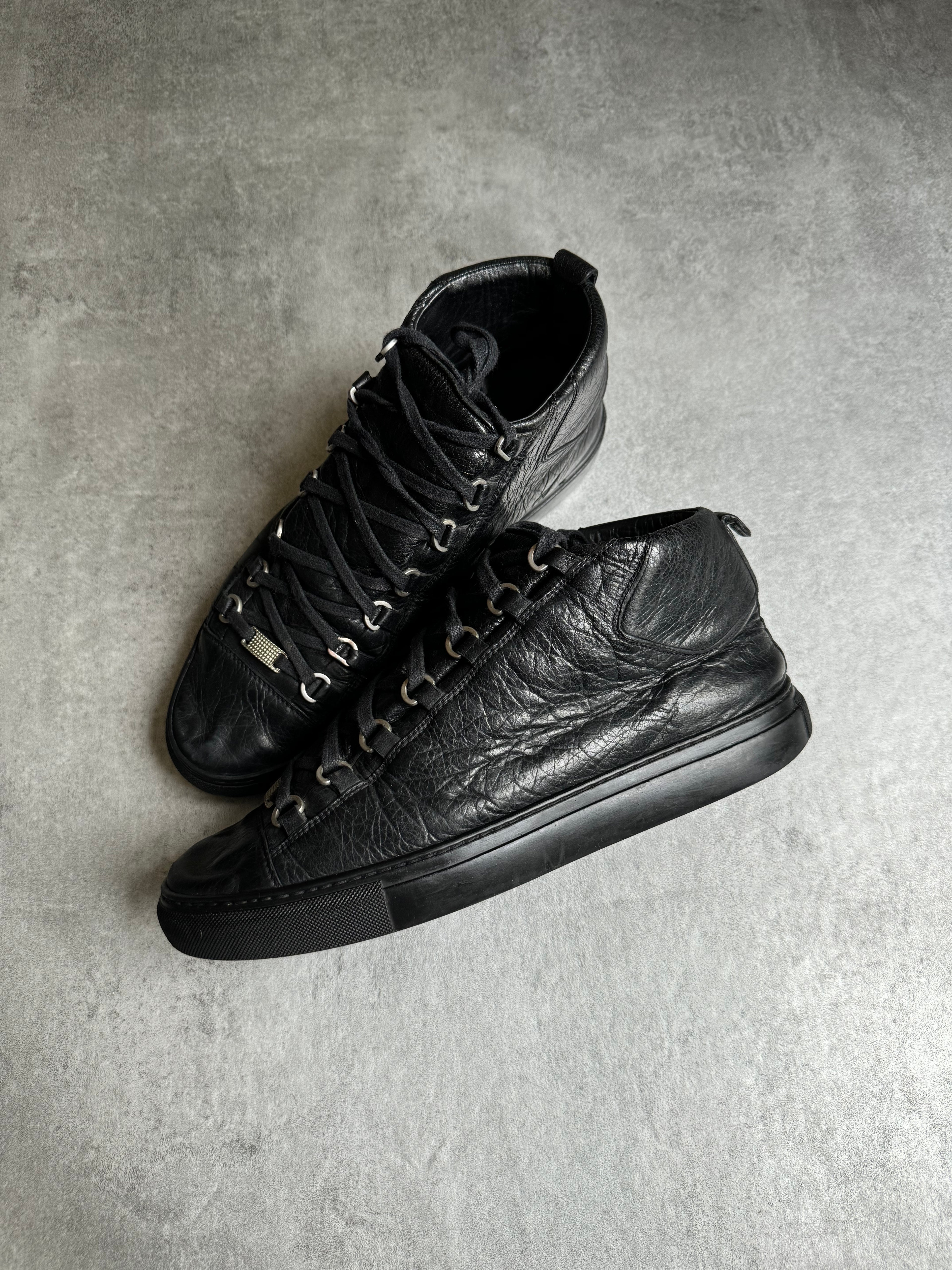 Balenciaga Arena High Black Leather Shoes (43eu/us9,5