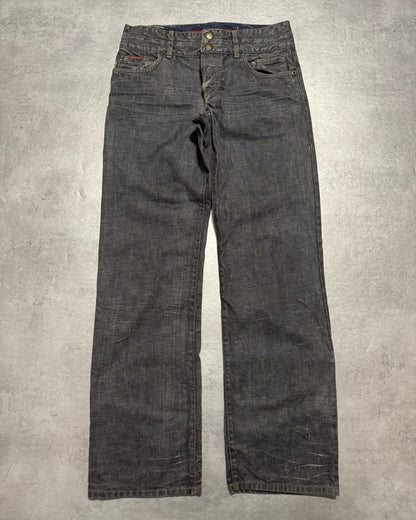 AW2003 Dolce & Gabbana Double Waisted Eroded Grey Denim Jeans (L) - 1