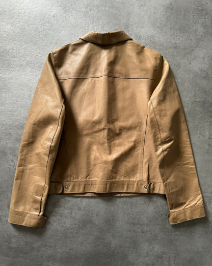 SS1999 Prada Elegant Beige Leather Jacket  (XS) - 4