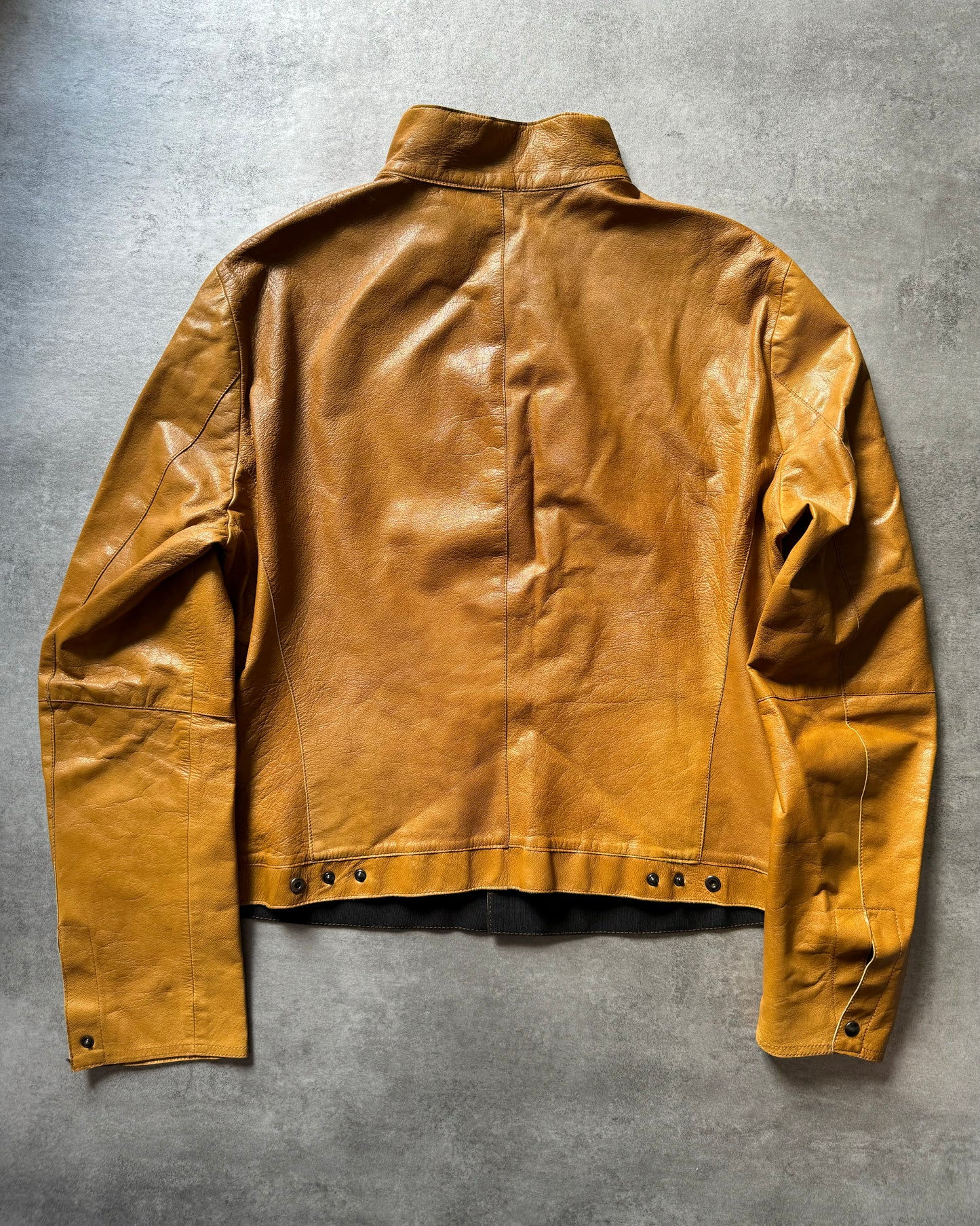 1990s Emporio Armani Pure Camel Leather Jacket (M) - 9