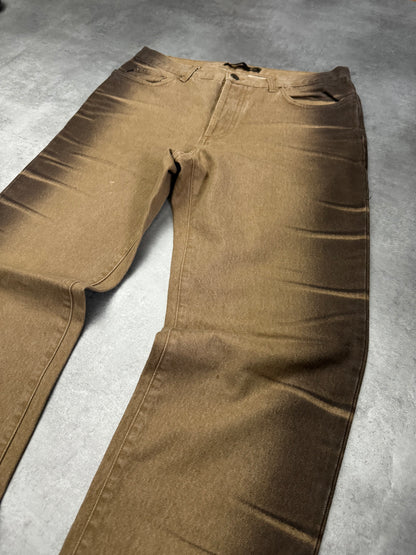 2000s Cavalli Sand Neutral Tern Effect Pants (M/L) - 7