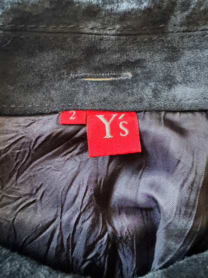 Yohji Yamamoto Y's 2 in 1 Japanese Black Suede Leather Jacket (XS) - 9