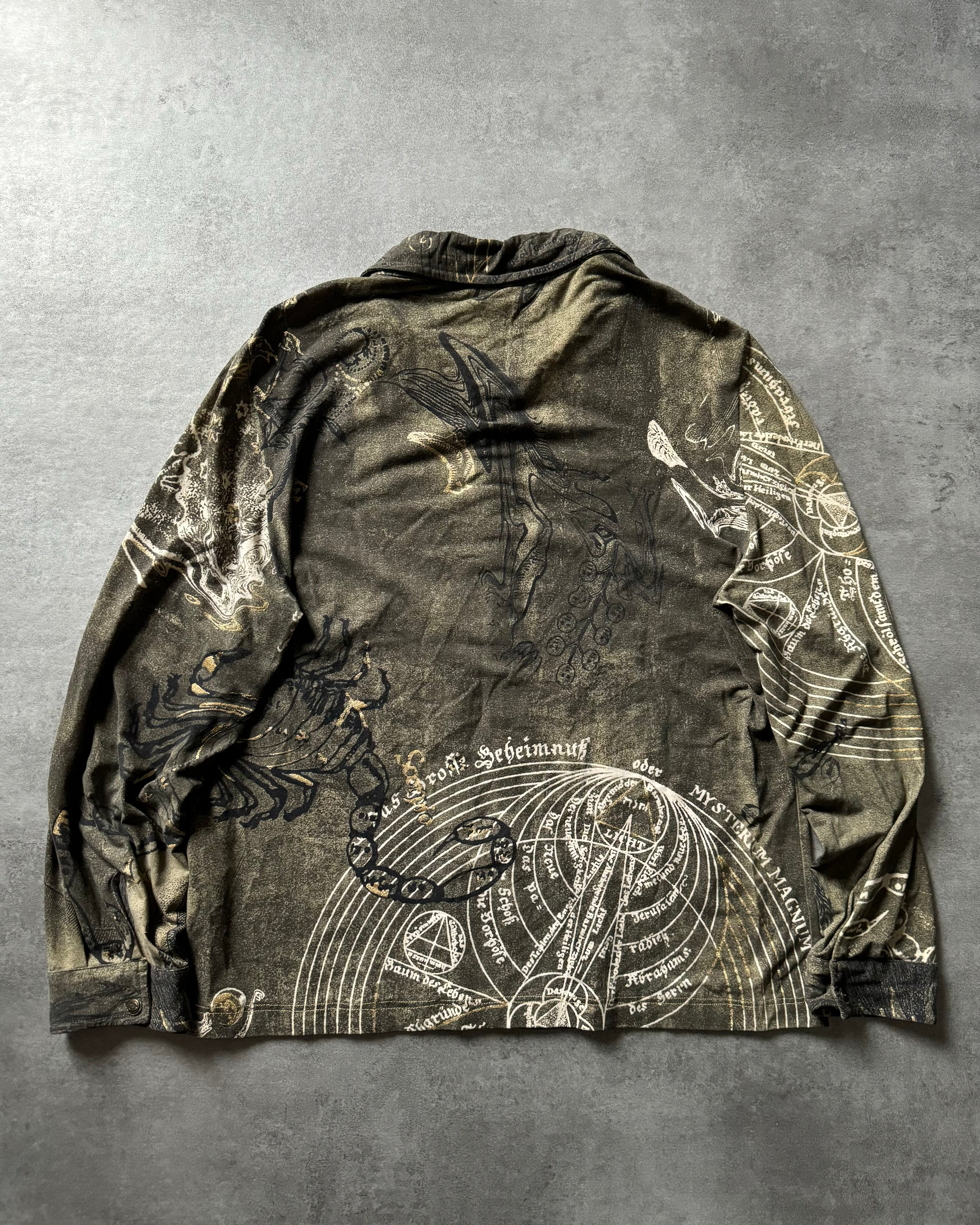 AW2003 Cavalli Astrology Olive Dream Shirt (S) - 4