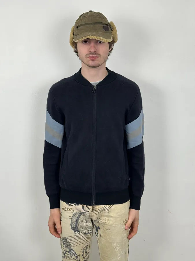 AW2019 Emporio Armani Navy Slim Zip-up Sweater FEcFanM 1