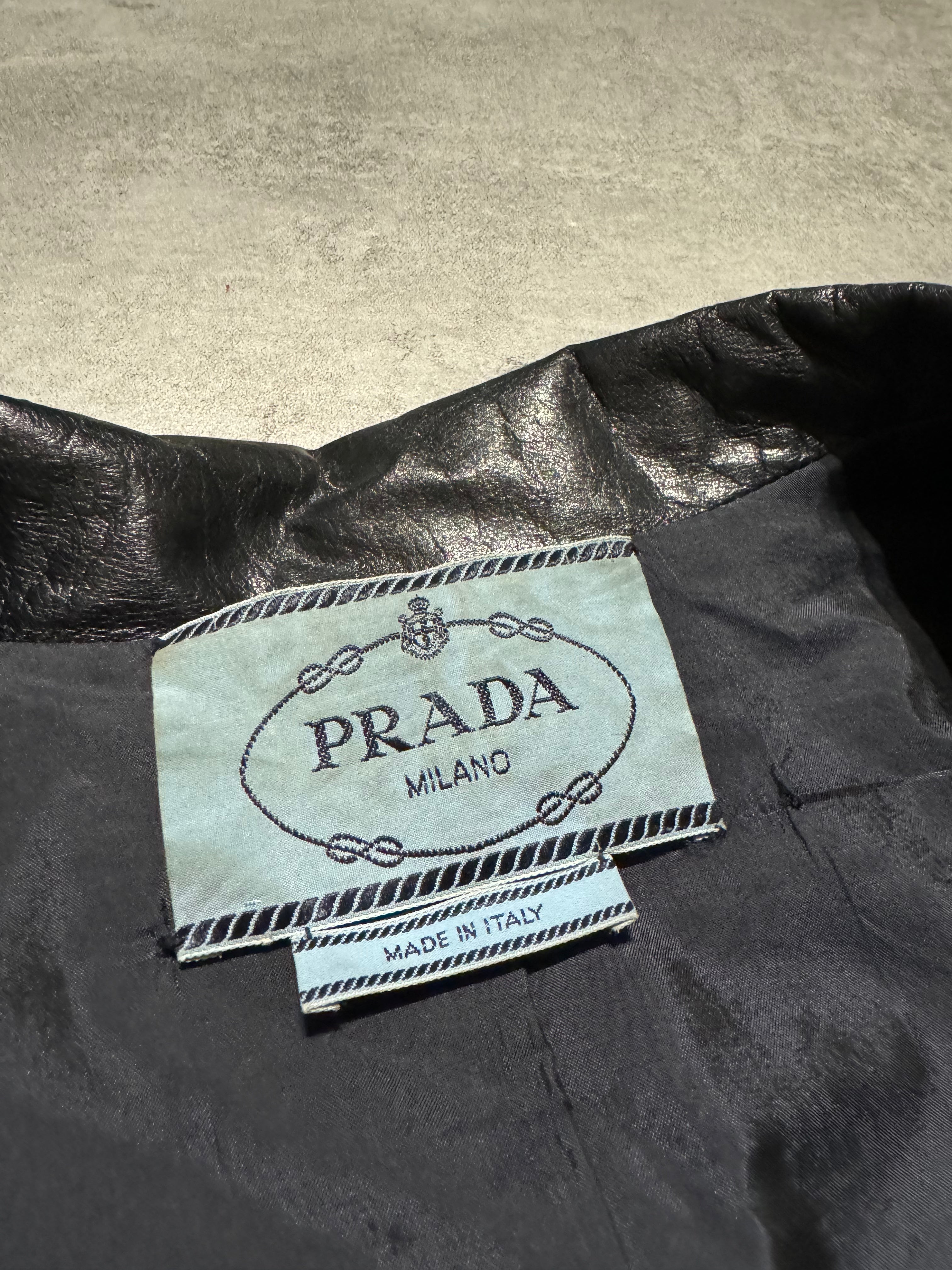 AW1996 Prada Navy Soft Leather Italian Jacket (XS) - 9